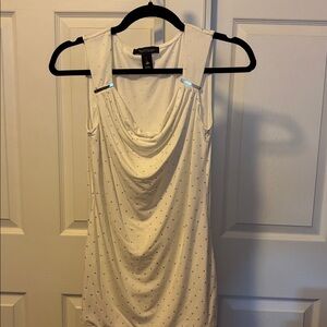 White House Black Market White Sleeveless Blouse